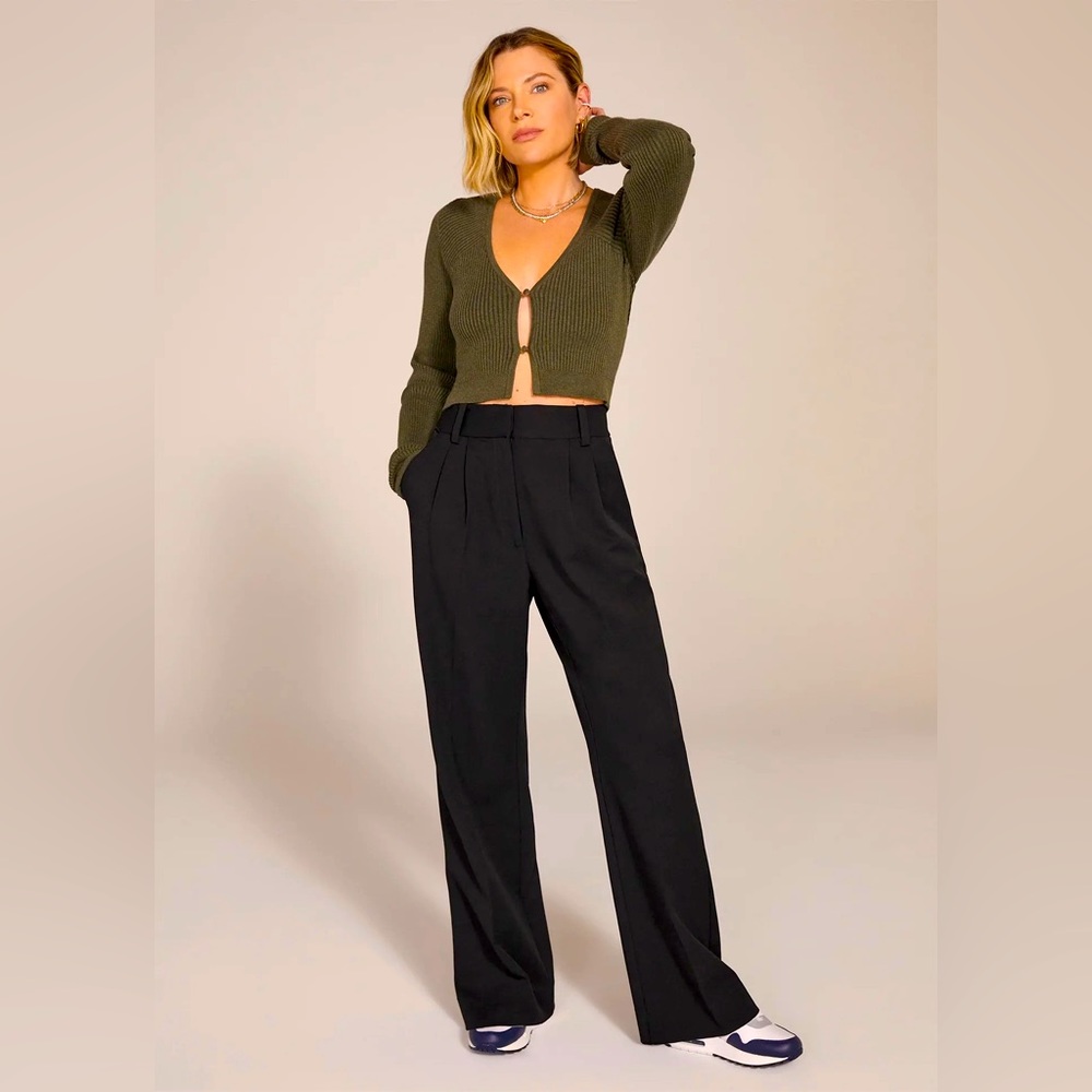 NWT Favorite Daughter Pant Shortie Black 4